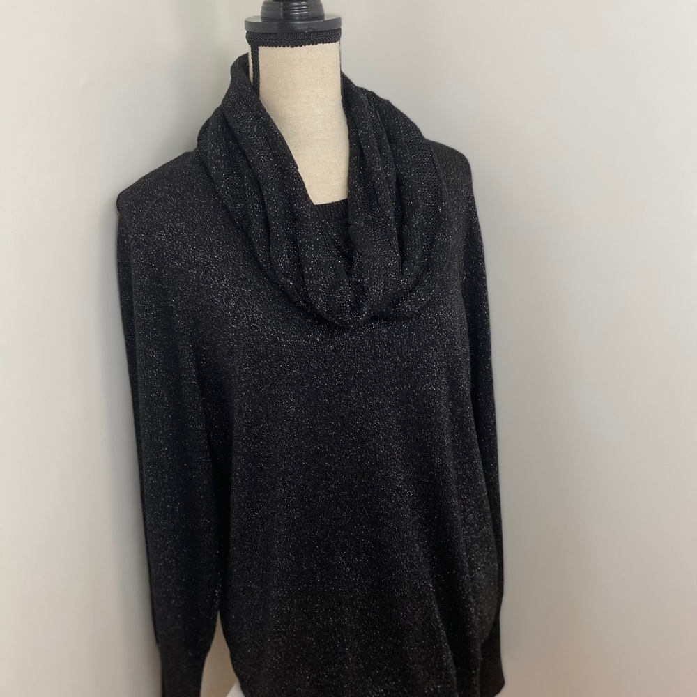 NWT. Calvin Klein Sequin Black Sweater/Scarf.Sz XL